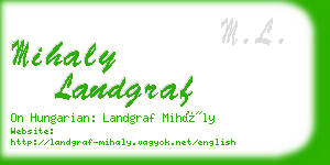 mihaly landgraf business card